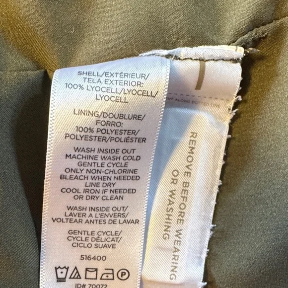 LOFT Olive Double-Breasted Trench Coat XS - Picture 7 of 7